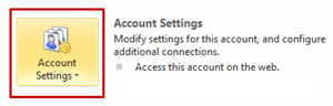 Account Settings button - Modify settings for this account, and configure additional connections